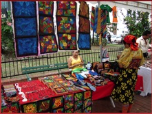 Kuna women and their crafts.