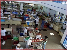 View from restaurant of Fish Market floor